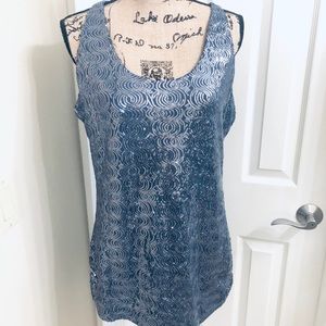Grey/silver sequin tank XL - perfect for holidays